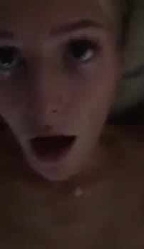 White Skype girl playing with pussy and quick doggystyle