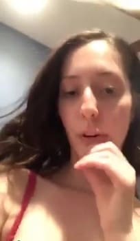 slutty italian teen Chatroulette sucks and swallows cum while husband films