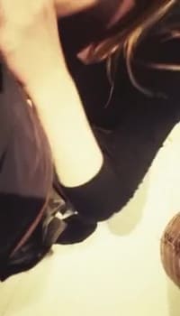 pulls up my miniskirt to cum on my satin thong - Periscope Porn