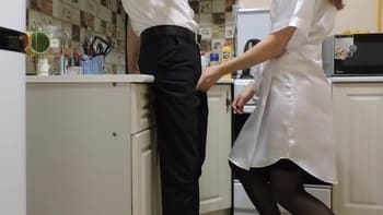 Restaurant was empty so I Periscope fucked my employee in the kitchen