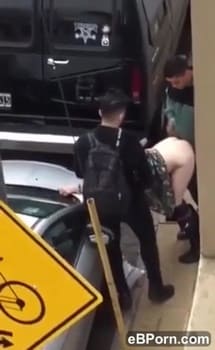 Mrs Robinson having extremely risky Chatroulette Sex in Parking lot