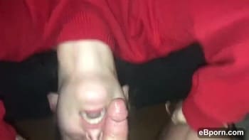 Tiktok Teen in glasses slobbers on his hard cock