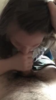 Facial Snapchat cumshot - too much cum she has a hard time with the first blast