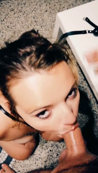 He washed his dick so that I would suck. Chatroulette Blowjob in the bathroom