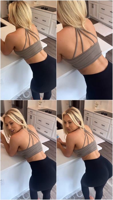 Kaelee Rene porn leaked video with her big ass on the kitchen table. She was fucked hard in asshole!