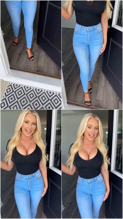 Kaelee Rene leak video with big tits in black t-short. Sexy blonde MILF babe on full leaked video.