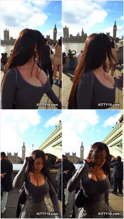 Alex Mucci onlyfans big boobs slut! Walking in city center London and show her big tits on public!