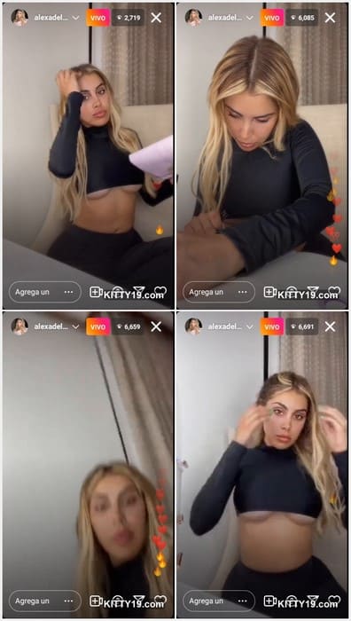 Alexa Dellanos leaked full video from tiktok and instagram stream. Beauty babe with big lips and tits.