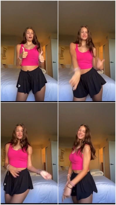 Sexy Callie Leinbach instagram leak video from her bedroom. Posing for you in mini skirt and show her pussy in panties! WOW!