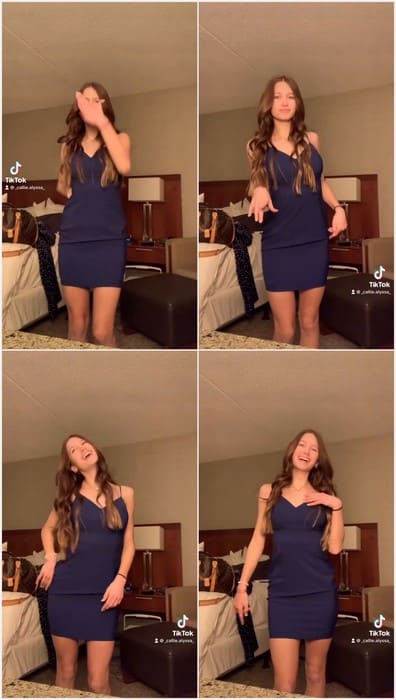 Sexy Callie Leinbach boobs show in hot blue dress. She loves walking without panties and dreaming about cock!