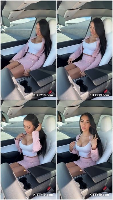 Corrie Yee nude big tits in the car. Posing and showing pussy in skirt but without panties! HOT MODEL!