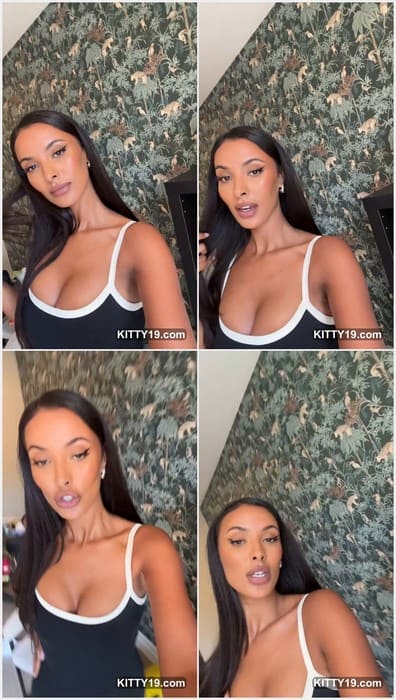 Maya Jama love island star and sexy actress. Beauty model with big boobs on leaked homemade video!