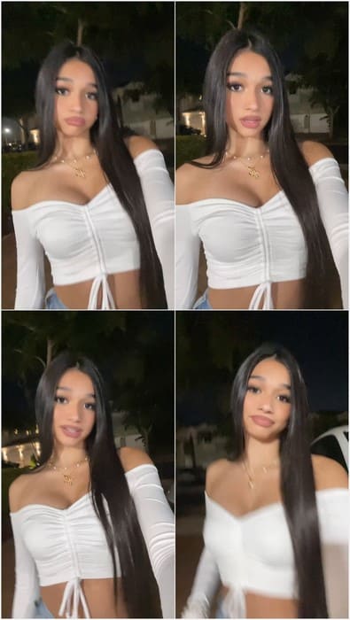 Jasmine Mir tiktok leak video with sexy brunette. Her lips very cool and nice and i need kiss her right now. My tongue and cock ready!