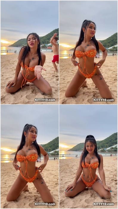 Sexy Phatcharin22 nude on the beach in hot bikini posing. Posing before asshole fucking! Download it now.