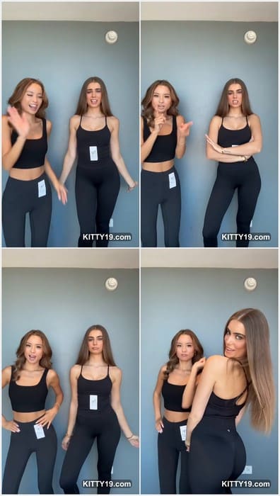 Sarah Leonard instagram star dancing with her sexy friend. Two beauty girls in tight t-short without bra! Download it now.