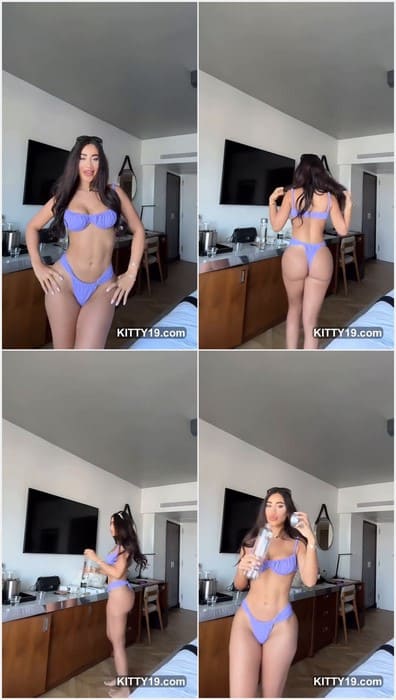 Esterbron pussy and tits in hot bikini posing! Brunette star dancing and posing for her fans from Onlyfans! Download it.