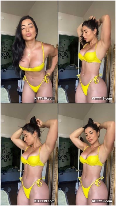 Pietra Luccas leak video with yellow bikini and sexy tits in bra. Hot brunette with incredible juicy body ready for ridding on your dick!