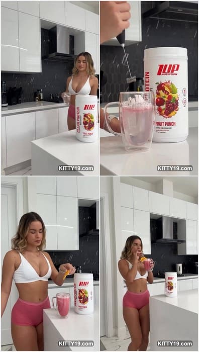 Yaslen Clemente nude fitness star with incredible boobs and fit ass posing on kitchen and ready for sex! Check her pussy!