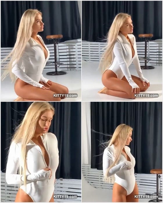 Alinaaignatova tits blonde hair falls over smooth shoulders, her slender torso and full chest accenting her peaceful, stylish aura.