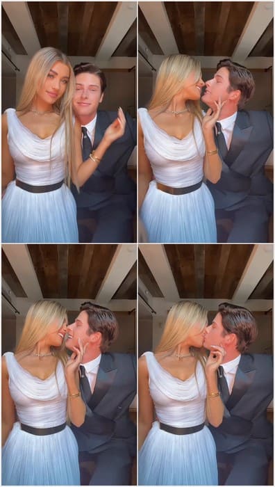 Amelie Zilber leaked videos with her boyfriend in sexy white dress without panties and bra! Download it now.