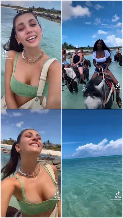 Amelie Zilber model in sexy t-short without bra posing on the beach! Wow, she is funny onlyfans model with populat instagram page!