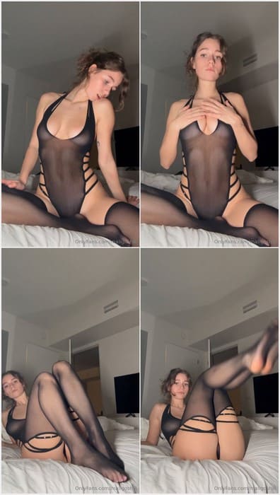 Maligoshik nude posing in bedroom with hot black lingerie for sex. Anna waiting boyfriend for hard and deep fucking in the ass.