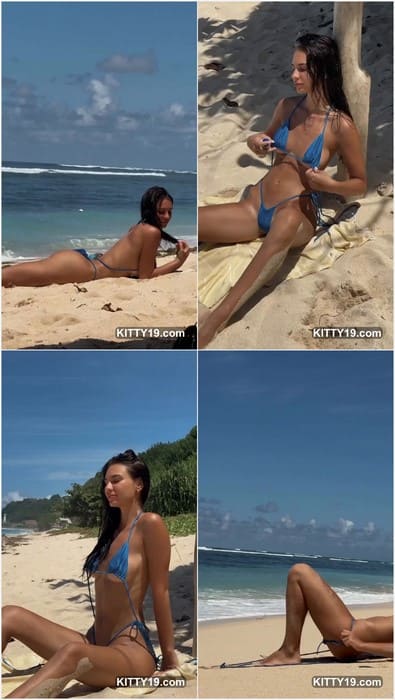 Lenniiez nude sexy body with incredible young pussy and tits sitting on the beach and waiting dick in mouth! WOW!