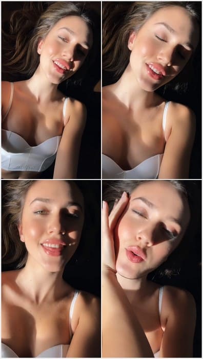 Pilot Paisley-Rose leak video from her bedroom. She posing in white dress without bra. Incredible beauty babe! Download it.