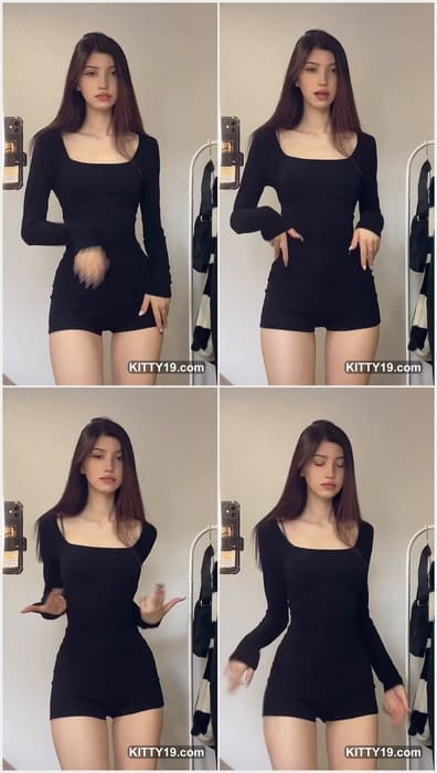 Quincymood pussy in hot tight black dress! She is perfect slut with incredible legs and so small tits! Download it leaked video now!