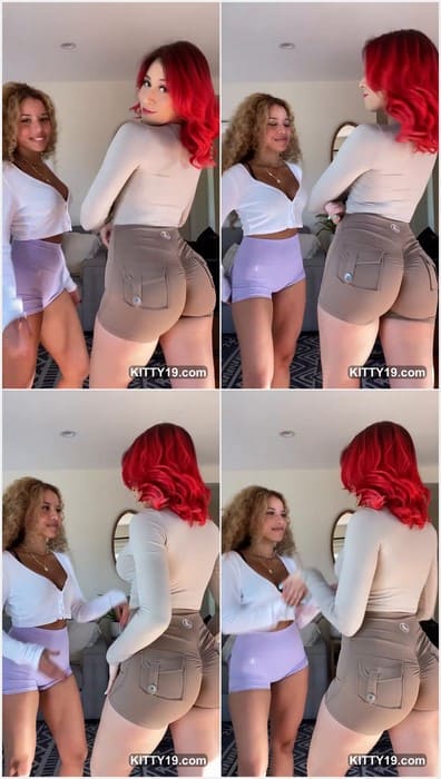 Alittleflexible onlyfans model with big fit butt dancing with her lesbian OF fried. Two hot women need ridding on dick!