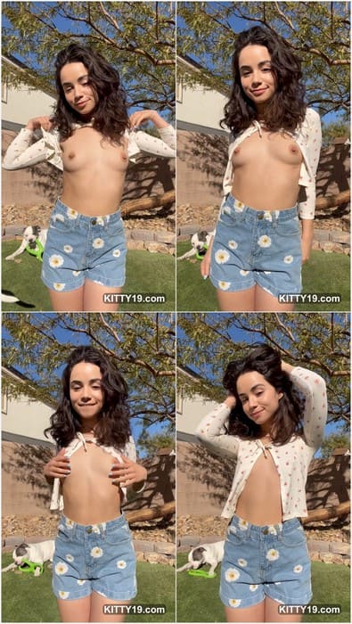 Jameliz porn and onlyfans star naked posing on public and showing her sexy small virgin tits and pussy for fans.