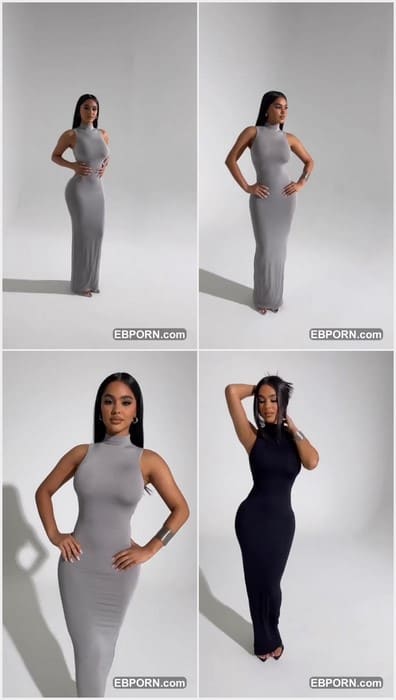 Amaya Colon hot sexy model posing in tight dress without panties and bra. Beauty and sexy star need ridding dick today evening.