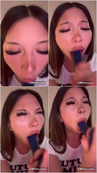 Bbyanni sex with dildo and her face was fucked hard. Beauty slut with amazing big lips and deep mouth ready for blowjob.