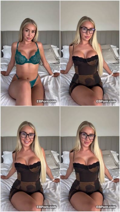 Bonnie Brown masturbating on bed with sexy black lingerie. Beauty model with amazing body and tits on leaked video!