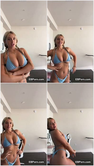 Gianna Conte onlyfans leak video with bikini show. Adorable natural big boobs boucing in mini blue bikini. Get it amazing video.