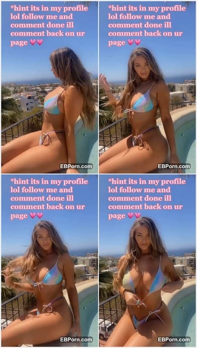 Olivia June nude juicy tits posing on the hotel balcony. Olivia show her hard and big tits and waiting your cock for tittyfuck.