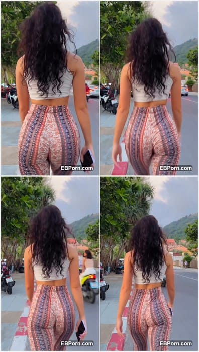 Roksana nude model walking on public without panties. Only tight yoga pants and sexy pussy with cameltoe view! WO!