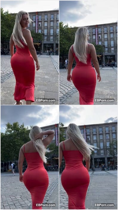 Blondjolie leak video with her amazing big ass in red tight dress. Her ass need fuck with your dick and massive creampie in ass now!