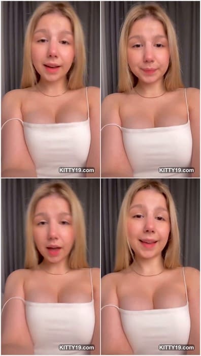 Judy Blooms college girl with her pretty boobs in sexy t-short and show her perfect hard nipples and waiting your cum! Get it now.