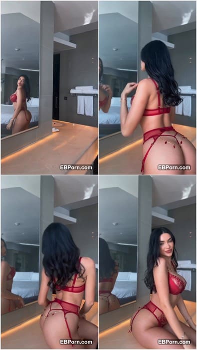 Melinda London sex model and onlyfans star with adorable body in red lingerie. Beauty and hot girl! Get it leak now.