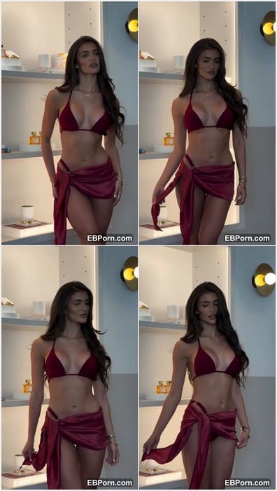 Mia Andrews nude brunette girl with adorable boobs and sexy ass. Her amazing beauty face with hot red lips ready for kissing.