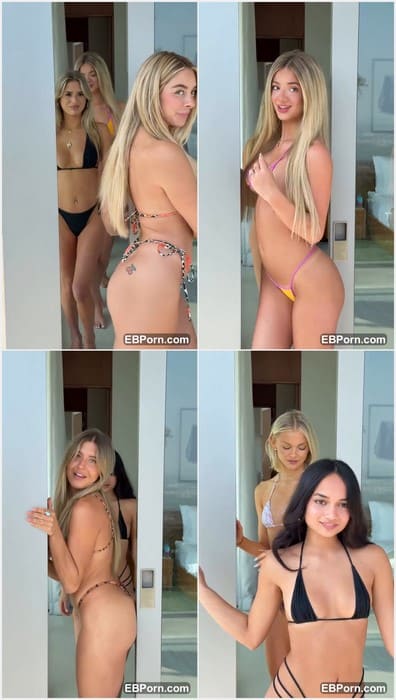 MicheIIe Scott nude sexy miodel with amazing body and slim ass posing with her best friend on leaked video from OF!