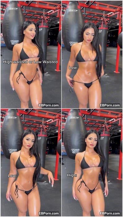 Nadia Khar leak video with her sexy body and boobs on black bikini. Beauty model with adorable tits and pussy! WOW!