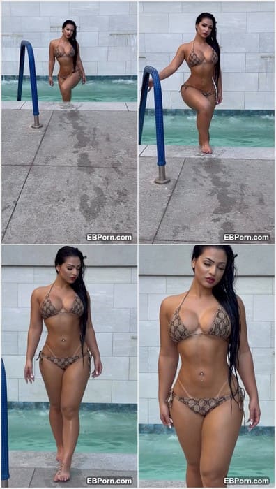 Nadiaskhar sexy brunette girl with amazing body and tits in small bikini. Beauty brunette and popular model! Download it!