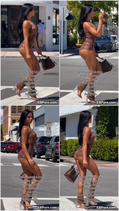 Sabrina Tutusaus xxx model and naked girl walking in short pants with wet pussy after hot sex in the car with fan!