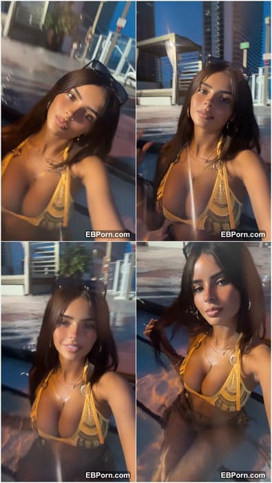 Chula Desouza topless tits in public pool. Sexy brunette girl with adorable tits show her titty nipples on leak video! Enjoy buddy.