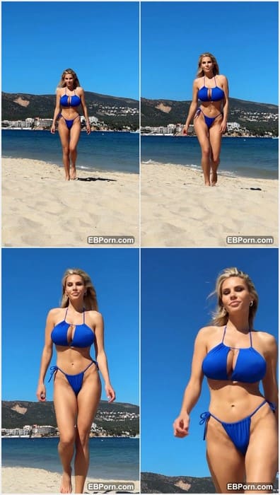 Fleur Conradi nude sexy blonde and popular milf model walking in blue bikini and bounce her amazing tits for you! Get her boobs buddy.