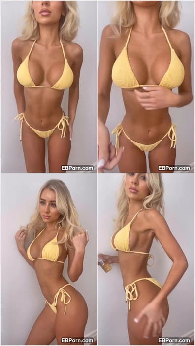 Julia Cavanagh leaks with her hot body and adorable boobs in yellow bikini. Sexy blonde with hot body! Download now buddy