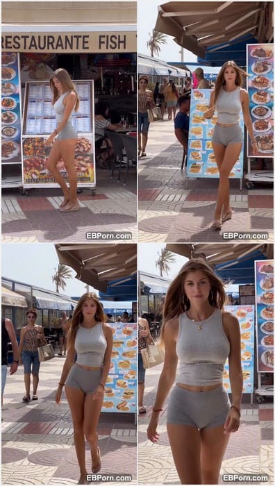 Lauramedinarb leaks in sexy tight panties and bra. Her amazing nude boobs boucing hot when she walking on public. Extreme hot slut!