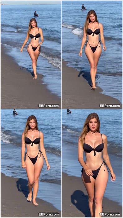 Laura Medina onlyfans leaks from Spanish beach. Spanish Instagram model with awesome body walking on the beach with wet pussy!